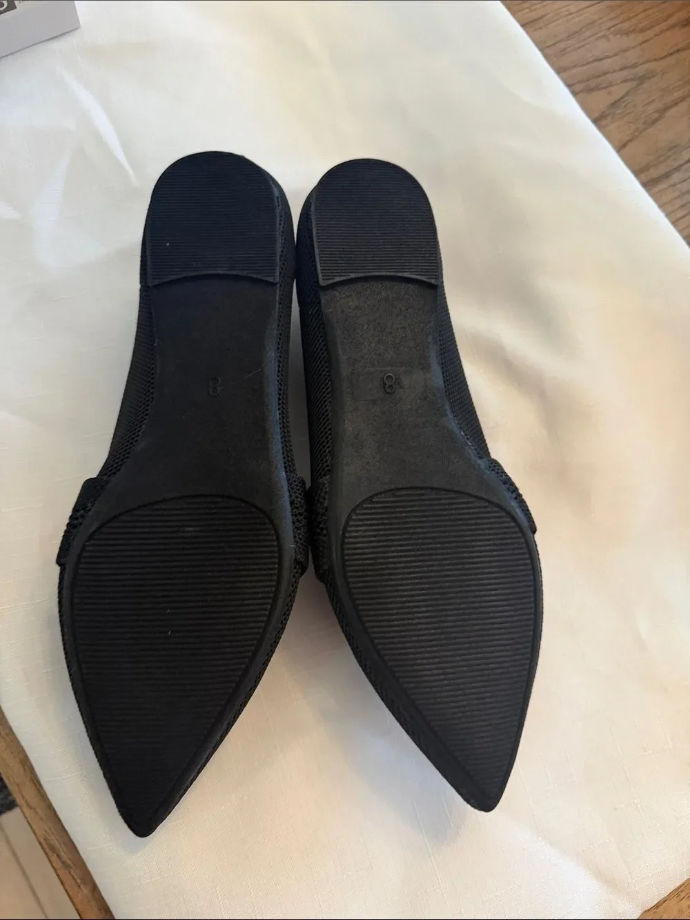 Tahari Black Pointed Knot-Accent Flats